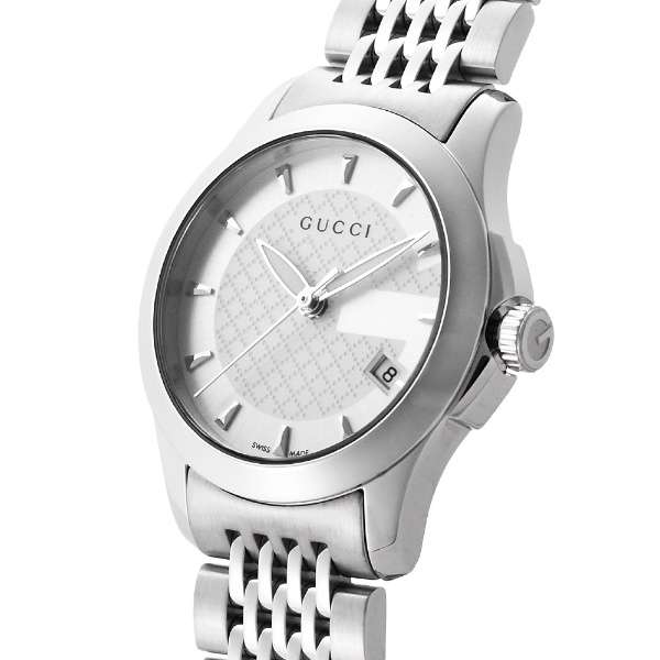 Gucci G Timeless Silver Dial Silver Steel Strap Watch For Women - YA126501 Watches Gucci   