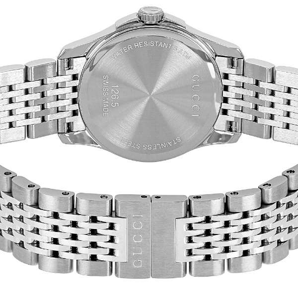 Gucci G Timeless Diamonds Mother of Pearl Dial Silver Steel Strap Watch For Women - YA126504 Watches Gucci   