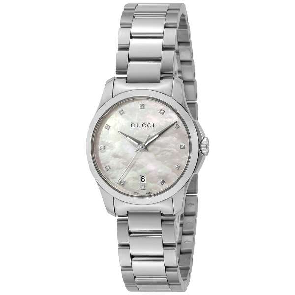 Gucci G Timeless Mother of Pearl Dial Silver Steel Strap Watch For Women - YA126542 Watches Gucci   