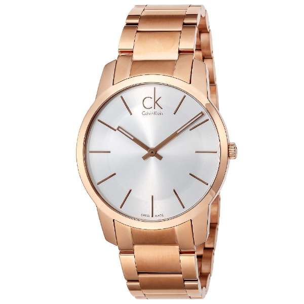 Calvin Klein City White Dial Rose Gold Steel Strap Watch for Men - K2G21646 Watches Calvin Klein   