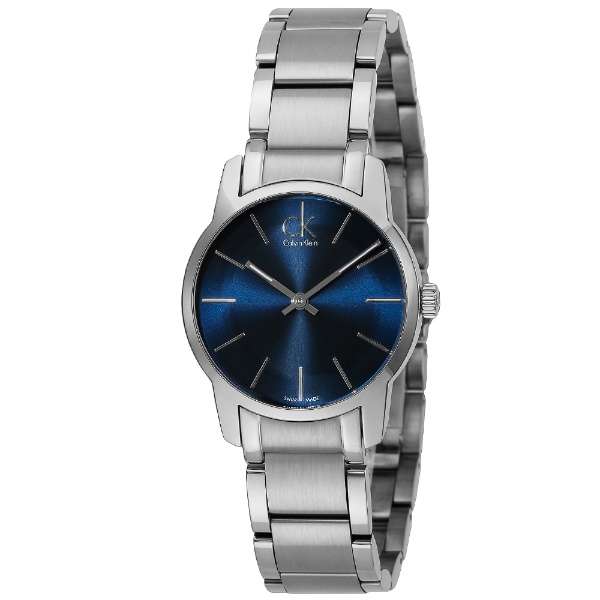 Calvin Klein City Blue Dial Silver Steel Strap Watch for Women - K2G2314N Watches Calvin Klein   