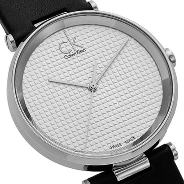 Calvin Klein Sight Silver Dial Black Leather Strap Watch for Men - K1S21120 Watches Calvin Klein   