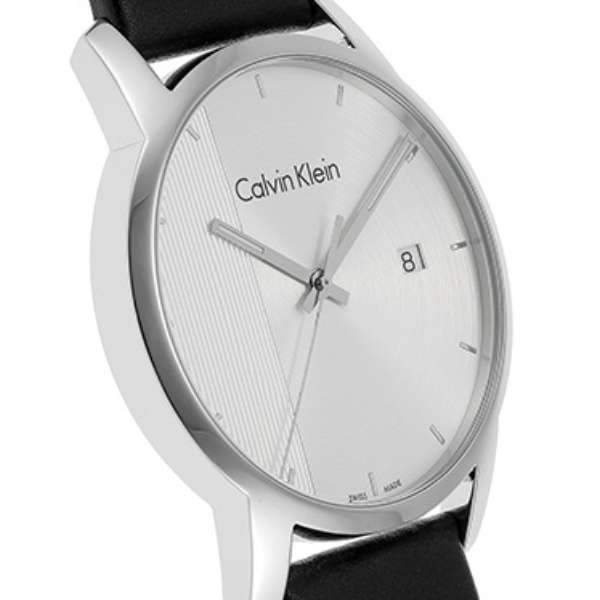 Calvin Klein City Silver Dial Black Steel Strap Watch for Men - K2G2G1CX Watches Calvin Klein   