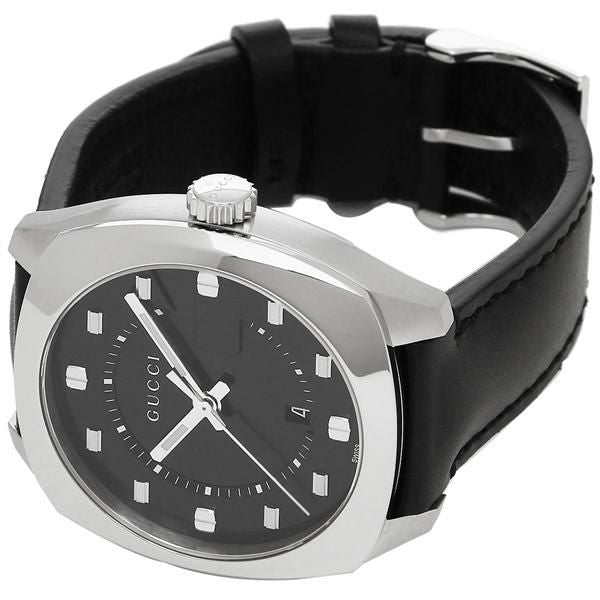 Gucci GG2570 Black Dial Black Leather Strap Watch For Men - YA142307 Watches Gucci   