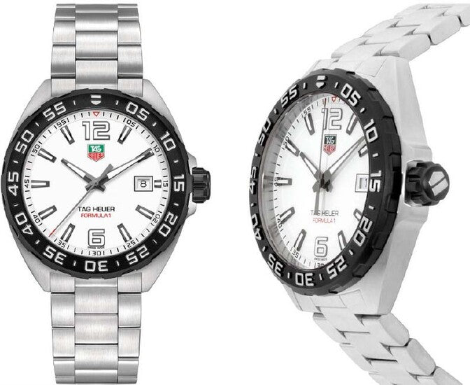 Tag Heuer Formula 1 Quartz 41mm White Dial Silver Steel Strap Watch for Men - WAZ1111.BA0875 Watches Tag Heuer   