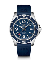 Breitling Superocean 44mm Automatic Blue Dial Blue Rubber Strap Watch for Men - A17367D81C1S2 Watches Breitling   