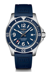 Breitling Superocean 44mm Automatic Blue Dial Blue Rubber Strap Watch for Men - A17367D81C1S2 Watches Breitling   