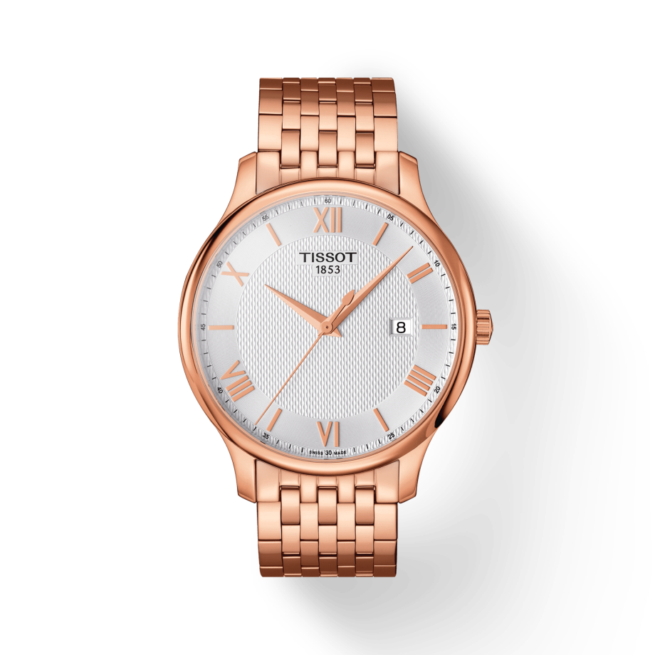 Tissot T Classic Tradition White Dial Rose Gold Stainless Steel Strap Watch For Women - T063.610.33.038.00 Watches Tissot   