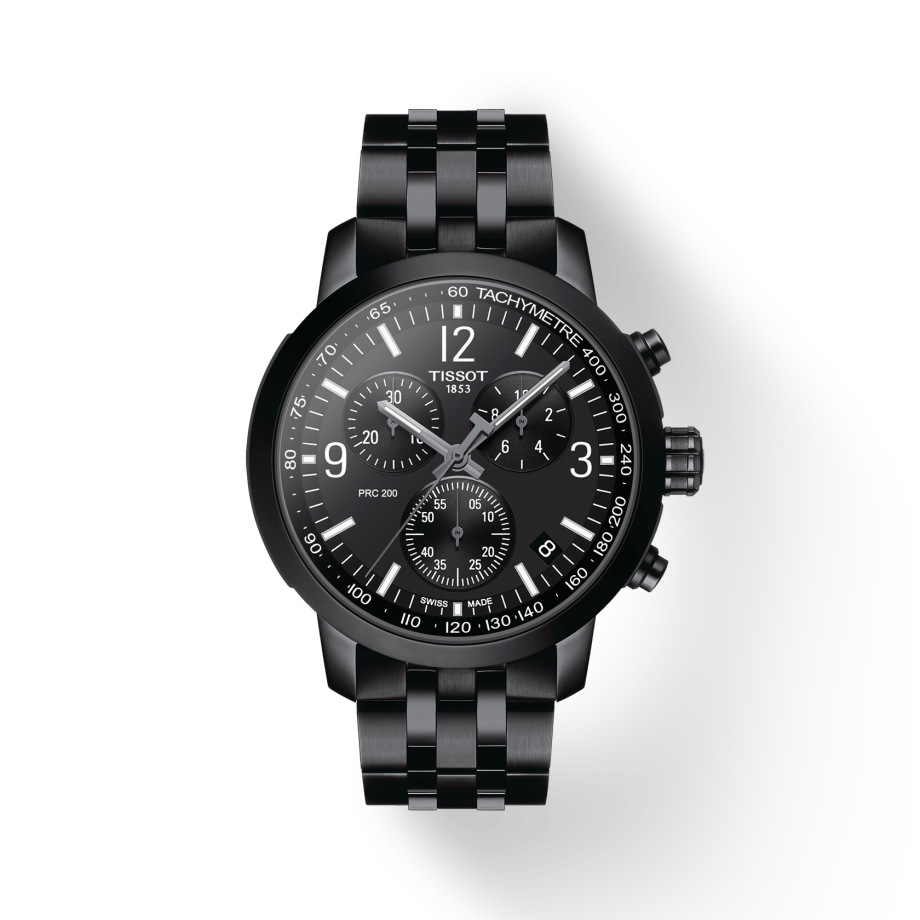 Tissot PRC 200 Chronograph Black Dial Black Stainless Steel Watch For Men - T114.417.33.057.00 Watches Tissot   