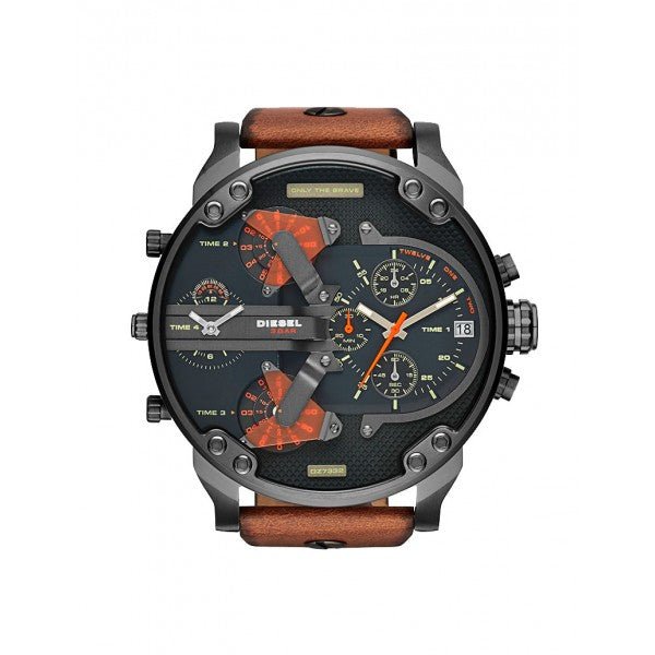 Diesel Mr Daddy 2.0 Black Dial Brown Leather Strap Watch For Men - DZ7332 Watches Diesel   