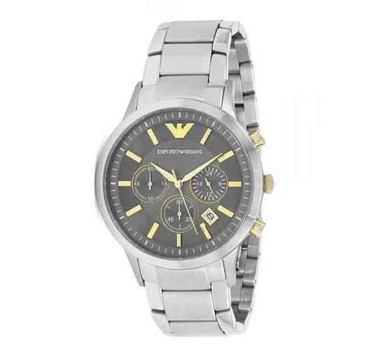 Emporio Armani Quartz Grey Dial Stainless Steel Watch For Men - AR11047 Watches Emporio Armani   