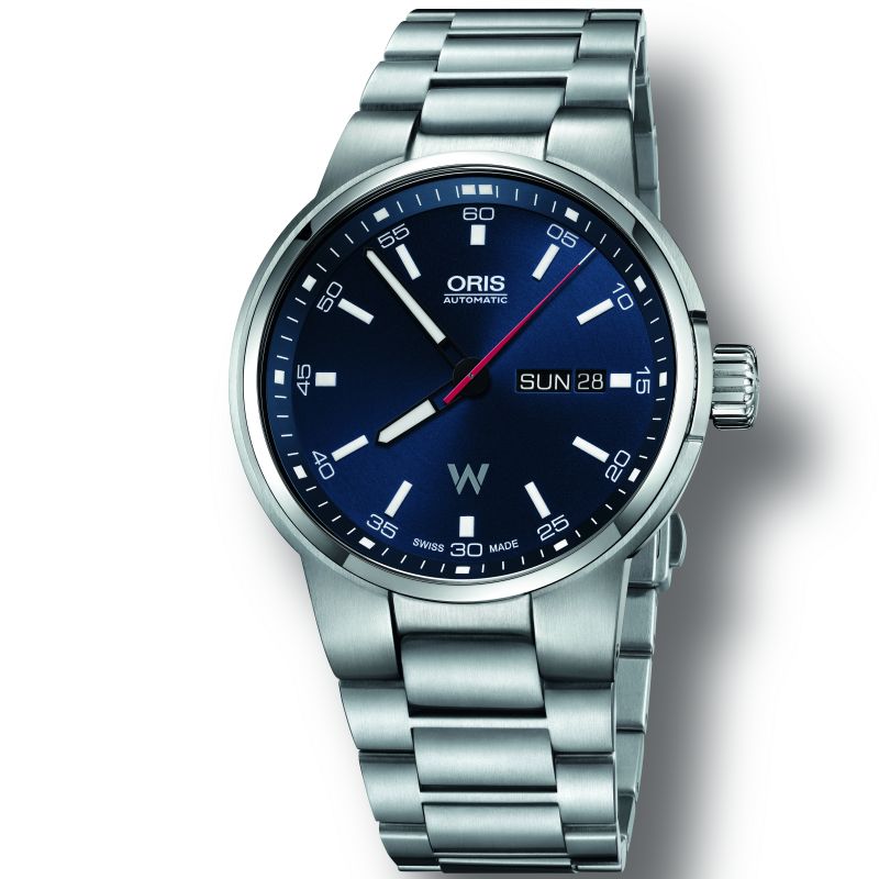 Oris Williams F1 Day Date Blue Dial Silver Steel Strap Watch For Men - 0173577164155-0782450