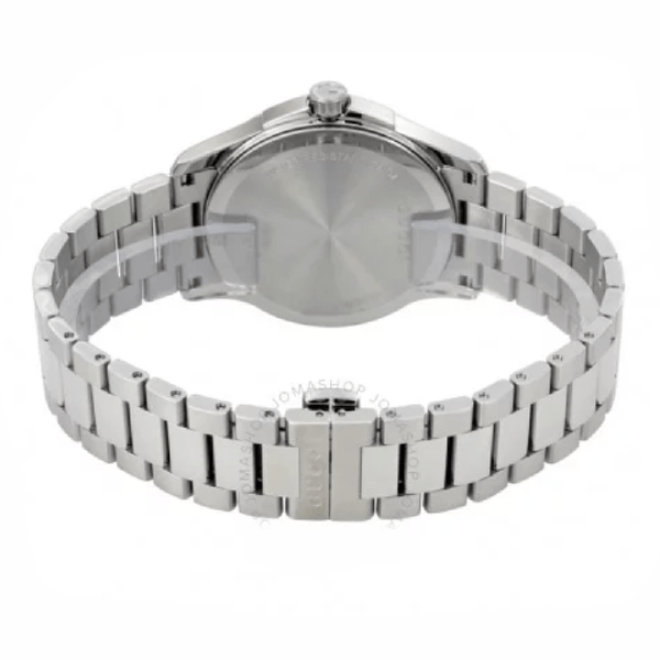 Gucci G Timeless Diamonds Black Dial Silver Steel Strap Watch For Men - YA126456 Watches Gucci   