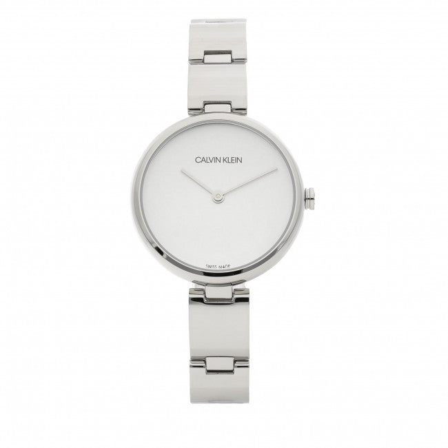 Calvin Klein Wavy Silver Dial Silver Steel Strap Watch for Women - K9U23146 Watches Calvin Klein   