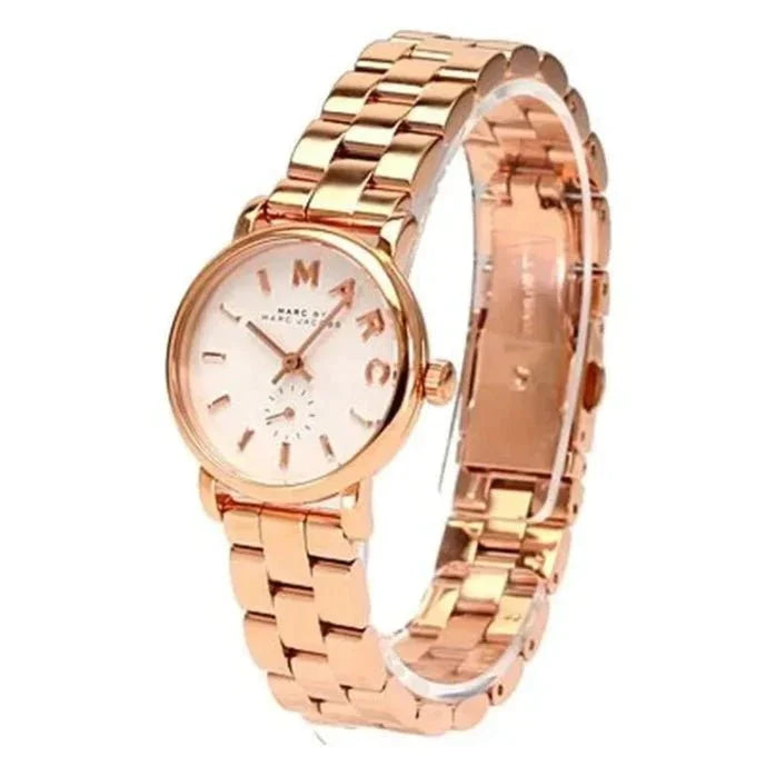 Marc Jacobs Baker White Dial Rose Gold Stainless Steel Watch for Women - MBM3248 Watches Marc Jacobs   