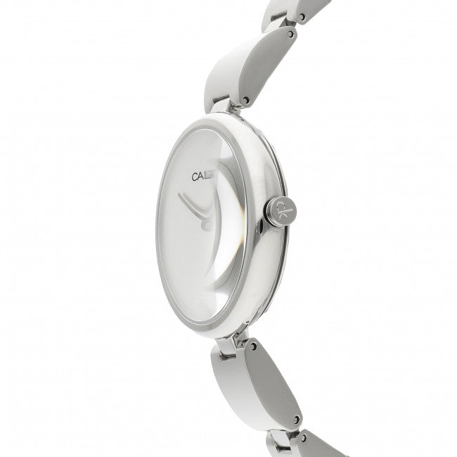 Calvin Klein Wavy Silver Dial Silver Steel Strap Watch for Women - K9U23146 Watches Calvin Klein   