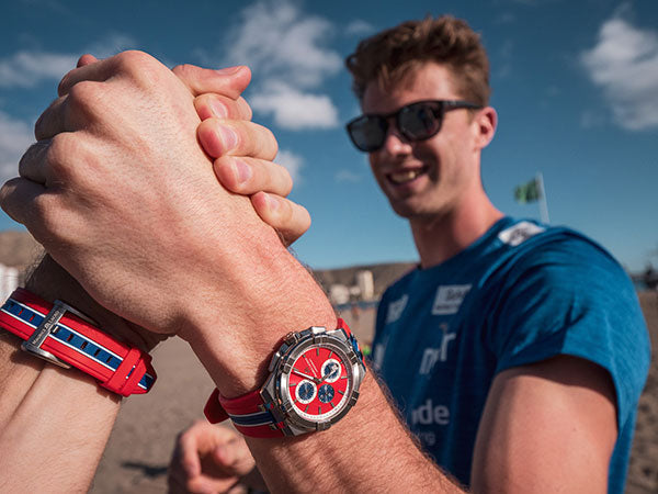 Maurice Lacroix Aikon Beach Volley Vikings Limited Edition Red Dial Red Rubber Strap Watch for Men - AI1018-SS001-530-6 Watches Maurice Lacroix   