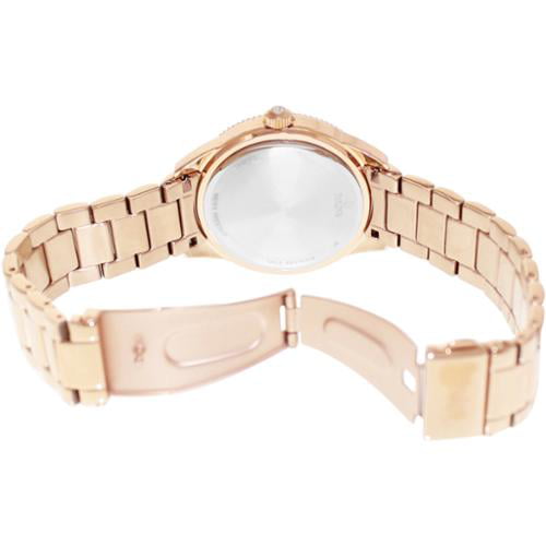 Bulova Crystal Silver Dial Rose Gold Steel Strap Watch for Women - 97N101 Watches Bulova   