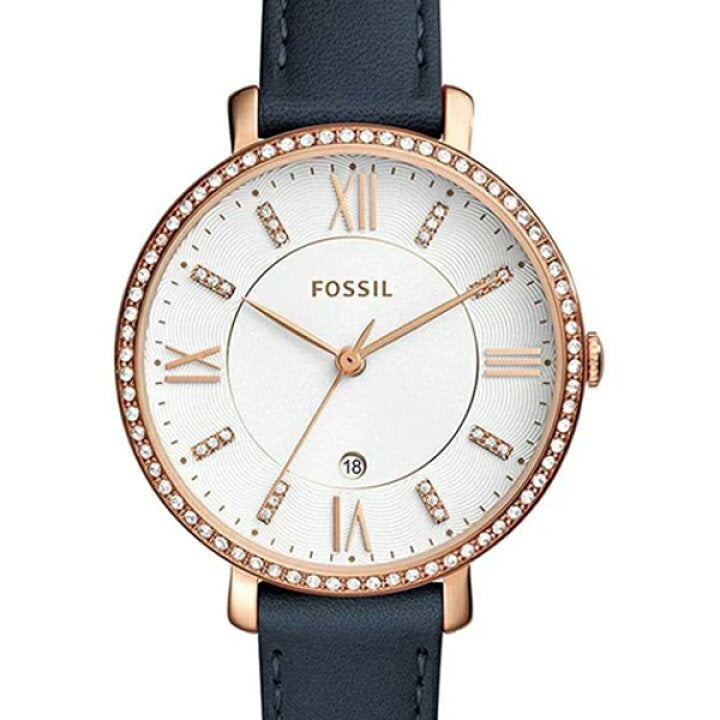 Fossil Jacqueline White Dial Blue Leather Strap Watch for Women - ES4291 Watches Fossil   