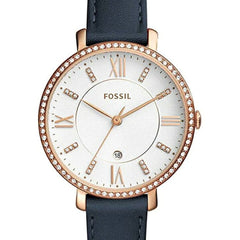 Fossil Jacqueline White Dial Blue Leather Strap Watch for Women - ES4291 Watches Fossil   