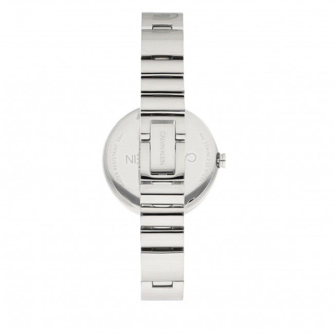 Calvin Klein Wavy Silver Dial Silver Steel Strap Watch for Women - K9U23146 Watches Calvin Klein   