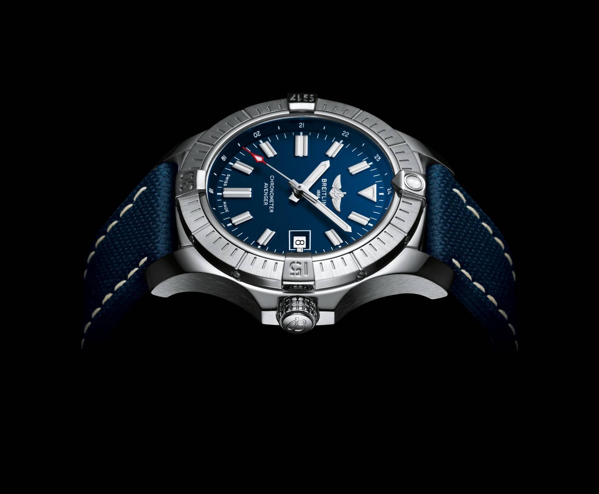 Breitling Avenger Automatic 43mm Blue Dial Blue Nylon Strap Watch for Men - A17318101C1X2 Watches Breitling   