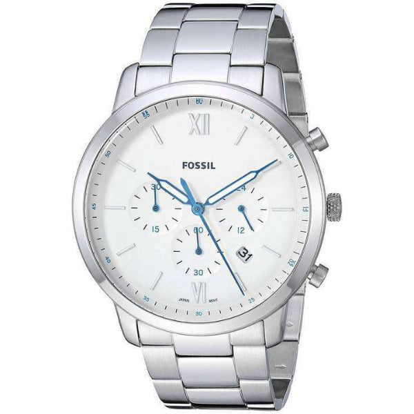 Fossil Neutra Chronograph White Dial Silver Steel Strap Watch for Men - FS5433 Watches Fossil   