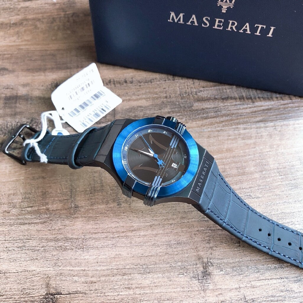 Maserati Potenza Black Dial 42mm Leather Strap Watch For Men - R8851108007 Watches Maserati   