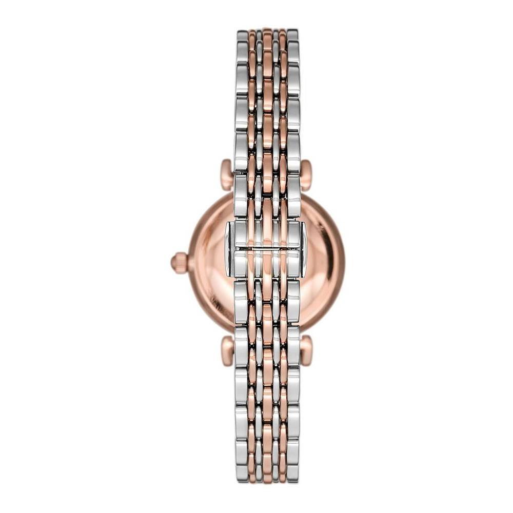 Emporio Armani Gianni T Bar Pink Dial Two Tone Stainless Steel Strap Watch For Women - AR11223 Watches Emporio Armani   