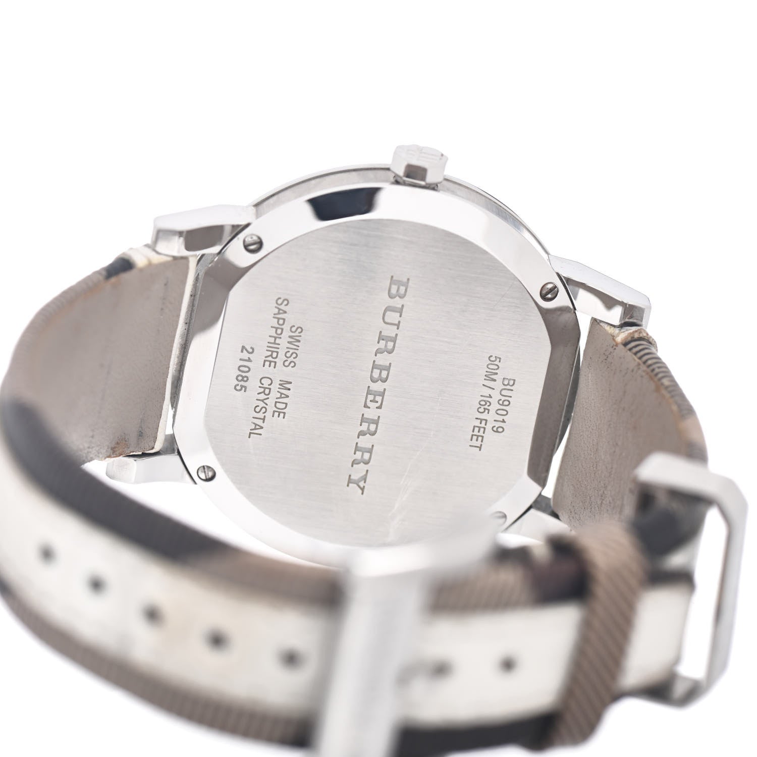 Burberry The City Silver Dial White Leather Strap Watch for Women - BU9019 Watches Burberry   