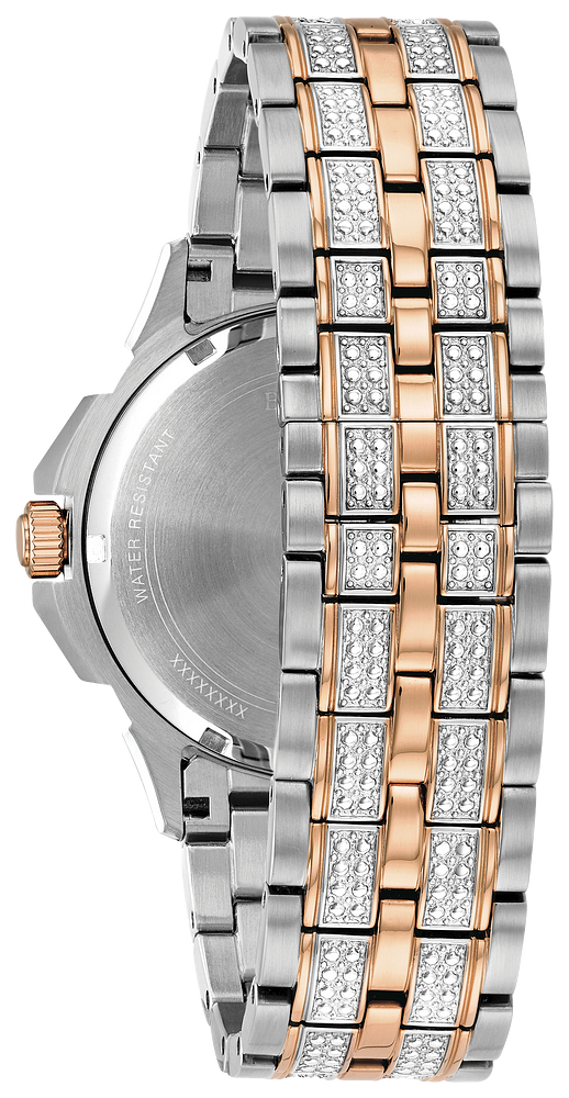 Bulova Octova Crystal Silver Dial Two Tone Steel Strap Watch for Men - 98C133 Watches Bulova   