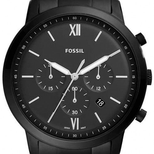 Fossil Neutra Chronograph Black Dial Black Steel Strap Watch for Men - FS5474 Watches Fossil   