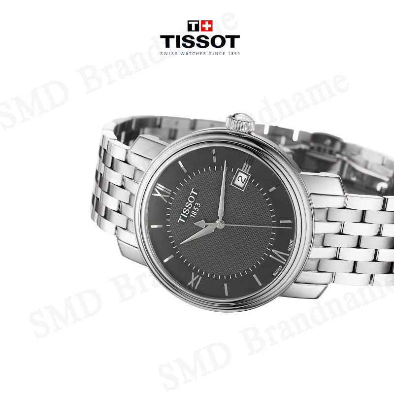 Tissot T Classic Bridgeport Black Dial Silver Steel Strap Watch For Men - T097.410.11.058.00 Watches Tissot   