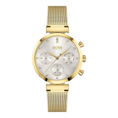 Hugo Boss Flawless White Dial Gold Mesh Bracelet Watch for Women - 1502552 Watches Hugo Boss   