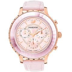 Swarovski Octea Lux Chrono Pink Dial Pink Leather Strap Watch for Women - 5452501 Watches Swarovski   