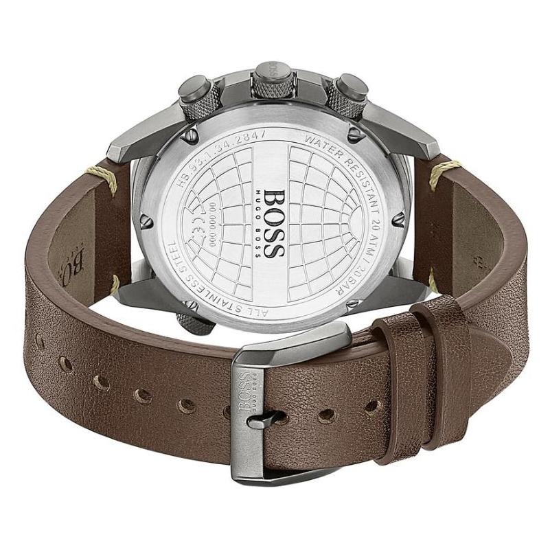 Hugo Boss Nomad Blue Dial Brown Leather Strap Watch for Men - 1513773 Watches Hugo Boss   