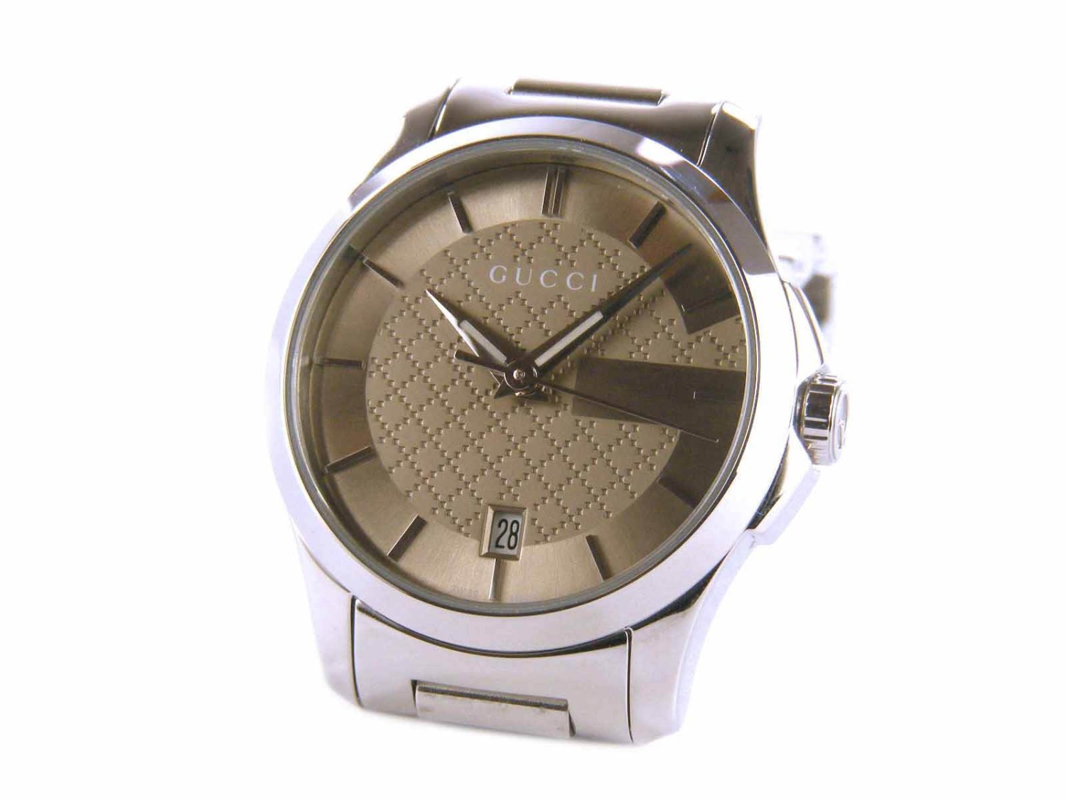 Gucci G Timeless Brown Dial Silver Steel Strap Watch For Women - YA126526 Watches Gucci   