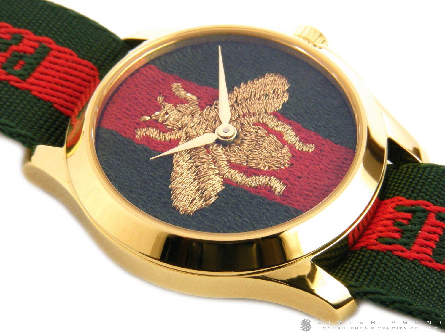 Gucci Le Marche des Merveilles Green & Red Dial Green & Red NATO Strap Unisex Watch - YA126487 Watches Gucci   