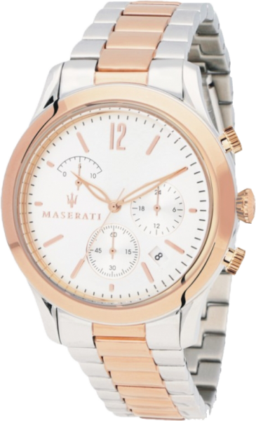 Maserati Tradizione White Dial Two Tone Stainless Steel Strap Watch For Men - R8873625001 Watches Maserati   