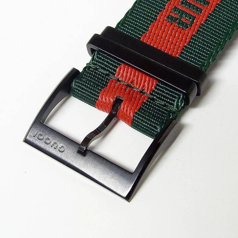 Gucci Dive Green & Red Dial Green & Red Nylon Strap Watch For Men - YA136216 Watches Gucci   