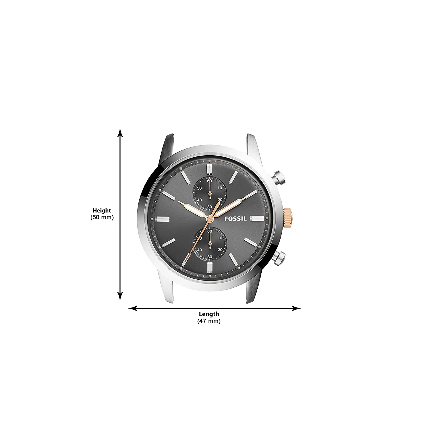 Fossil Townsman Chronograph Grey Dial Silver Steel Strap Watch for Men - FS5407 Watches Fossil   