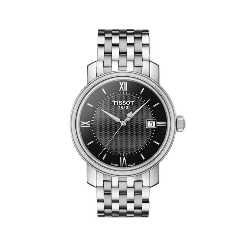 Tissot Bridgeport Small Black Dial Silver Steel Strap Watch For Women - T097.010.11.058.00 Watches Tissot   