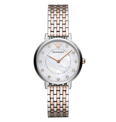 Emporio Armani Mother of Pearl Dial Two Tone Stainless Steel Watch For Women - AR11094 Watches Emporio Armani   