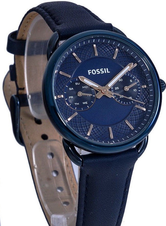 Fossil Tailor Blue Dial Blue Leather Strap Watch for Women - ES4092 Watches Fossil   