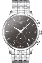 Tissot T Classic Tradition Chronograph Black Dial Silver Mesh Bracelet Watch For Men - T063.617.11.067.00 Watches Tissot   