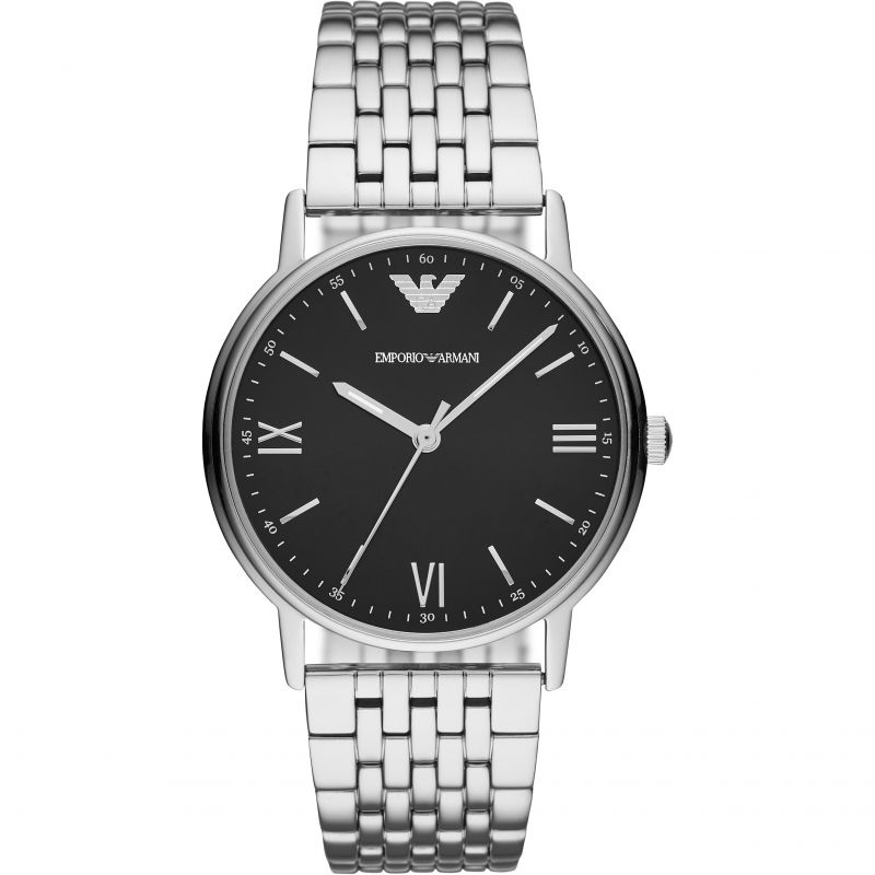 Emporio Armani Kappa Black Dial Stainless Steel Watch For Men - AR11152 Watches Emporio Armani   