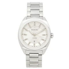 Gucci G Timeless GG2570 Silver Dial Silver Steel Strap Watch For Men - YA142402 Watches Gucci   