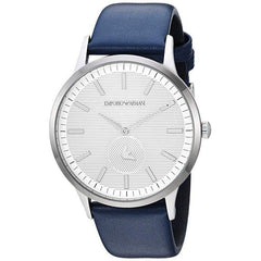 Emporio Armani Renato White DIal Blue Leather Strap Watch For Men - AR11119 Watches Emporio Armani   