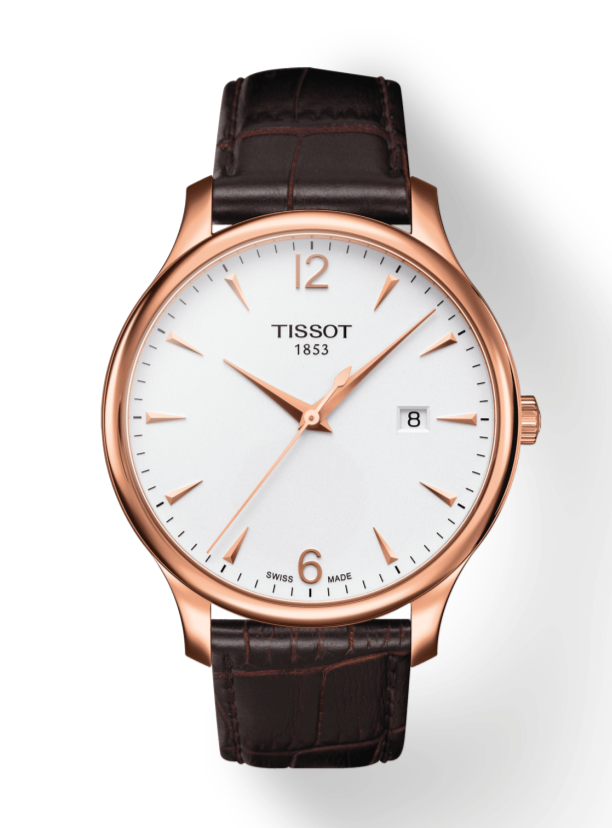 Tissot T Classic Tradition White Dial Brown Leather Strap Watch For Men - T063.610.36.037.00 Watches Tissot   