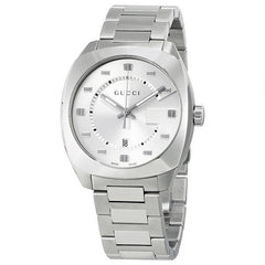 Gucci GG2570 Silver Dial Silver Steel Strap Watch For Men - YA142308 Watches Gucci   